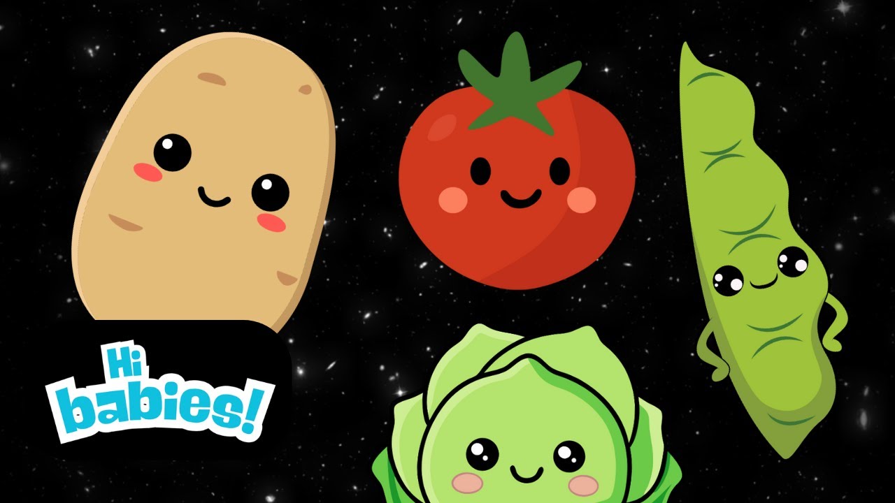 Calm Baby Sensory Happy Veggies | Soft Colors & Soothing Music (60 Minutes)