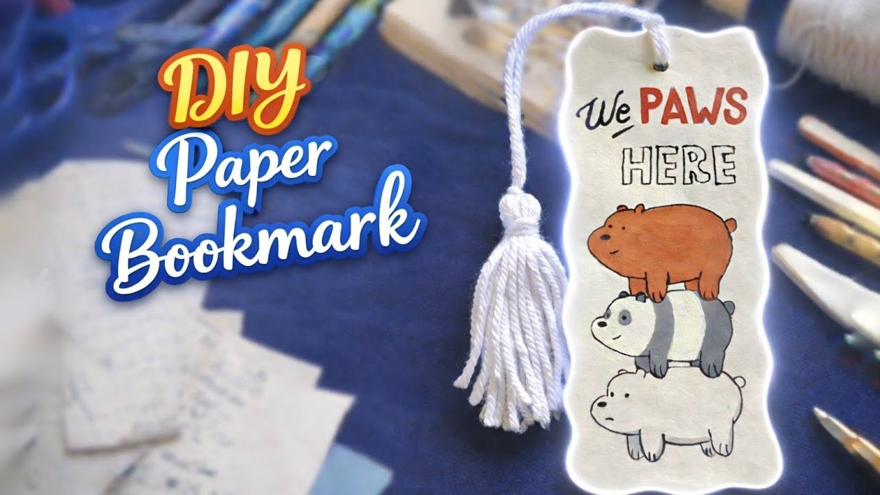 DIY Bookmark Making | Full Video | We Bare Bear Bookmark📒✒️