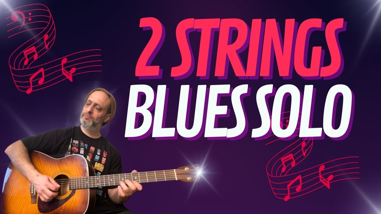 2 String Blues Acoustic Solo (with TABs) - Blues Guitar Lesson