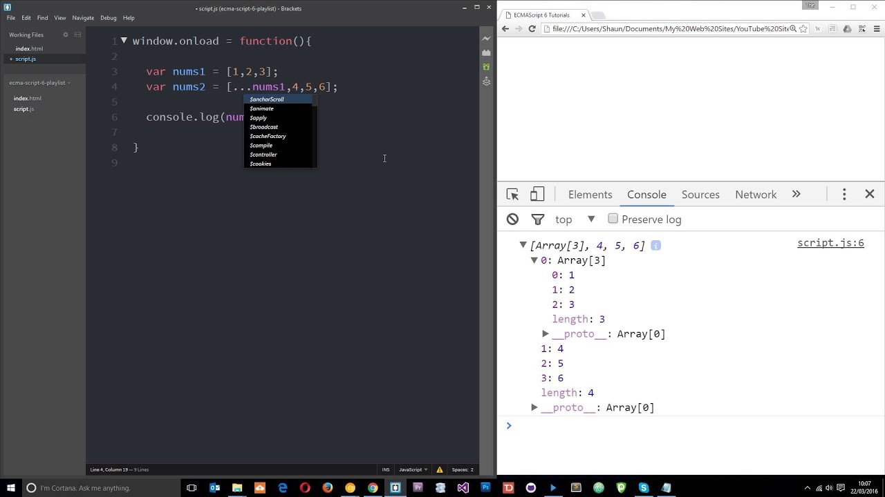 JavaScript ES6 Tutorial #5 - The Spread Operator