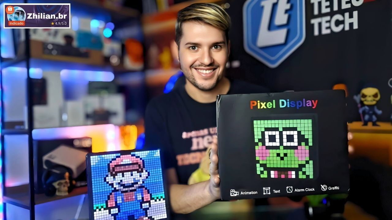 MATRIX PIXEL DISPLAY: Uma SUPER TELA em PIXEL ART da SHOPEE! SUPER BARATO! CONCORENTE DA DIVOOM!