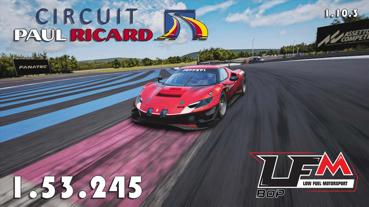 Assetto Corsa Competizione | Ferrari 296 GT3 | Paul Ricard | 1.53.245 (Hotlap + FREE Setup)