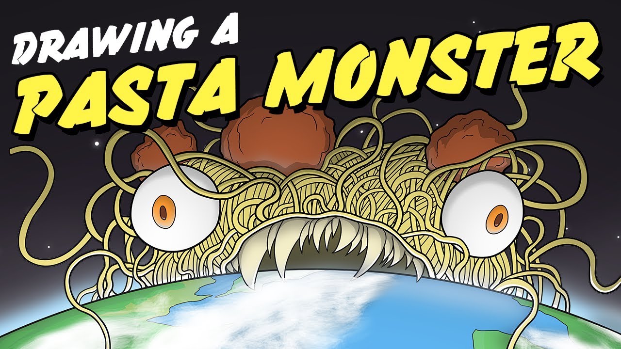 Drawing a Pasta Monster!! (Speed drawing)