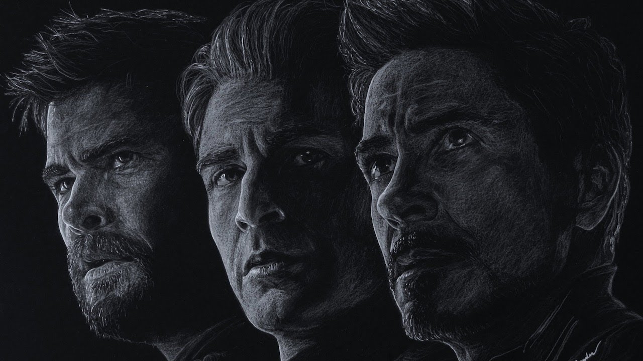 Drawing Thor, Captain America, and Iron Man from Avengers: Endgame