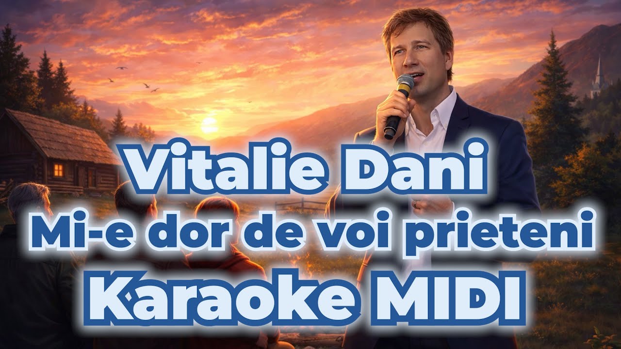 Vitalie Dani - Mi-e dor de voi prieteni🎤 Karaoke MIDI  Negativ Instrumental  Original Key