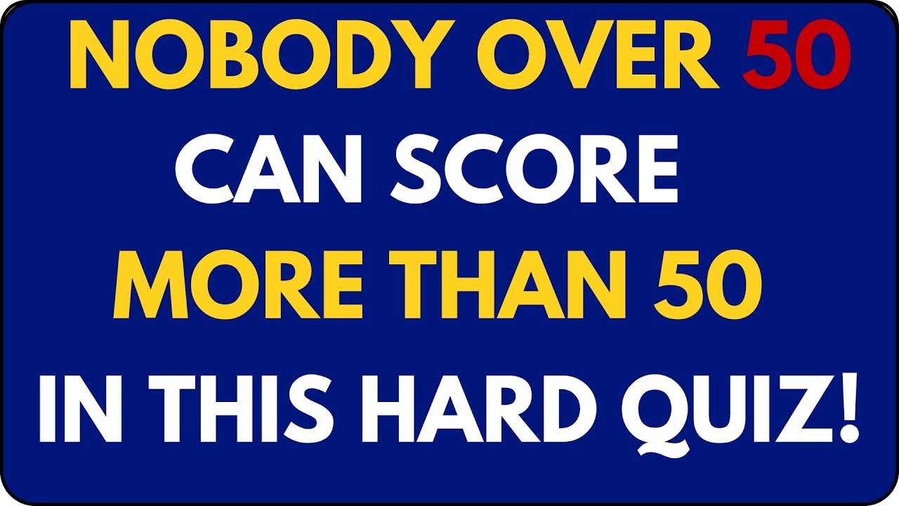 NO BODY OVER 50 CAN SCORE MORE THAN 60 IN THIS HARD QUIZ! 🧠🔥 | Ultimate IQ & GK Challenge!