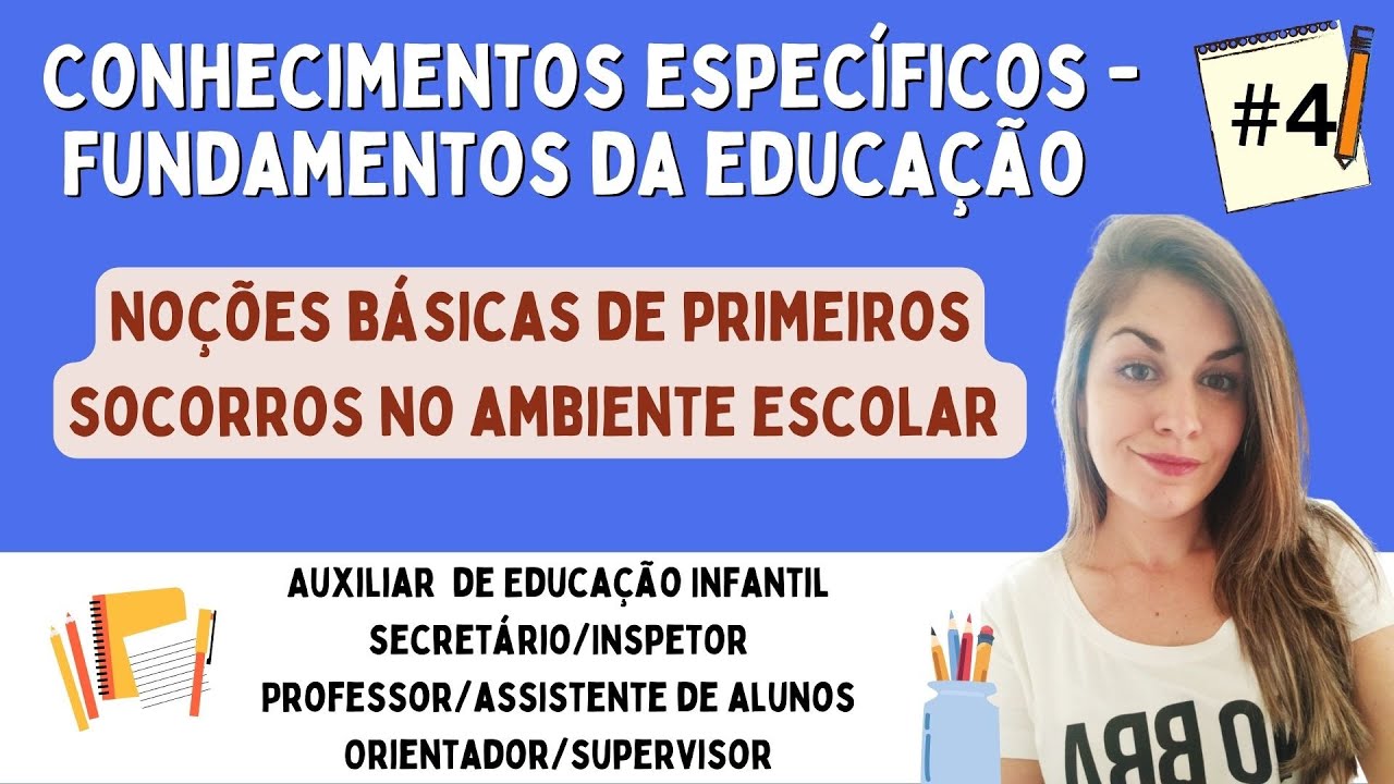 Aula - No&ccedil;&otilde;es de primeiros socorros no ambiente escolar.