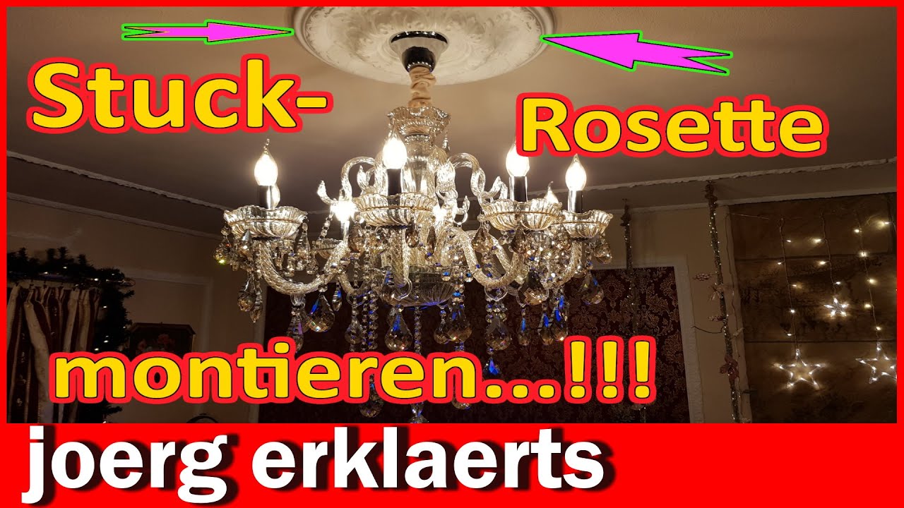 Montage einer Deckenrosette super einfach anbringen Stuck Rosette montieren DIY Tutorial No.381
