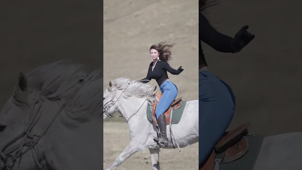 Beautiful Mongolian Girl Horse Riding #mongolian  2