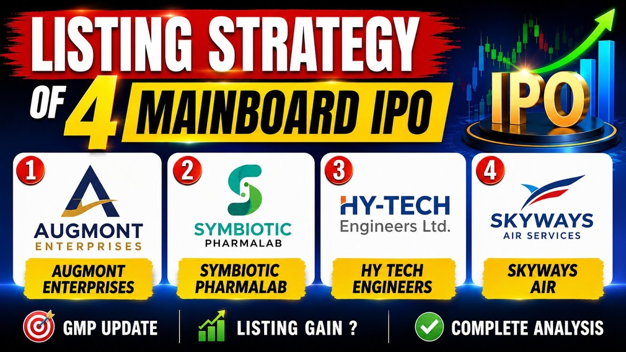 Listing Day Strategy of Augmont IPO ,Symbiotic IPO, Hy Tech IPO ,Skyways IPO | Latest IPO GMP Today 