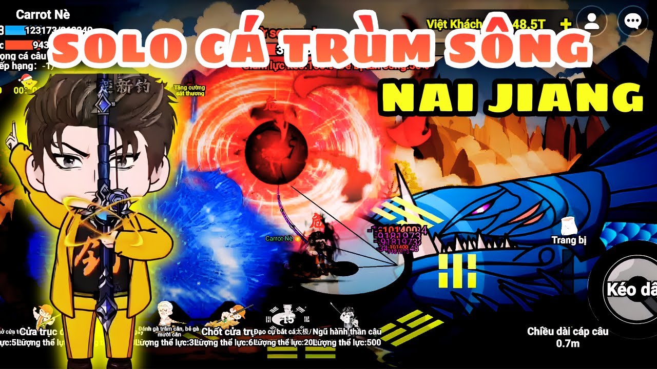 DÙNG TẤT CẢ NHÂN VẬT ĐẠI CHIẾN CÁ TRÙM Ở MAP SÔNG NAI JIANG TRONG GAME CÂU CÁ VẠN CÂN