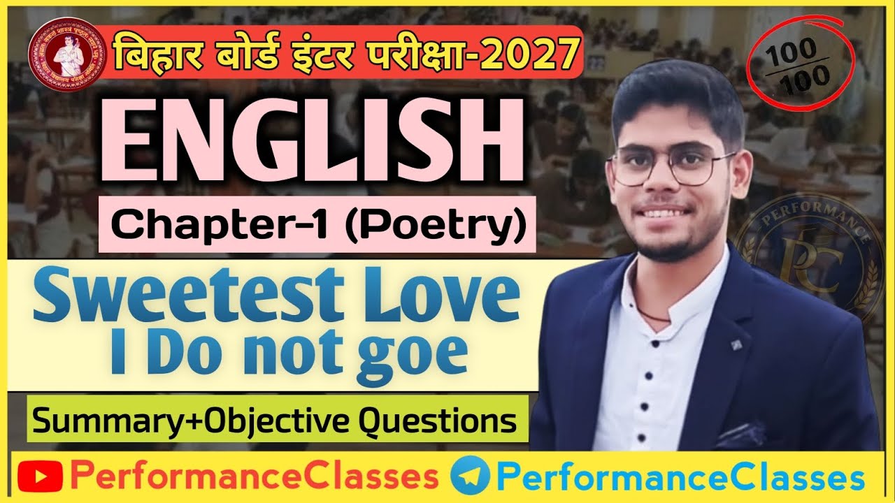 Sweetest Love I Do Not Goe - Full Summary & VVI Objective Questions | Class 12 English Bihar Board