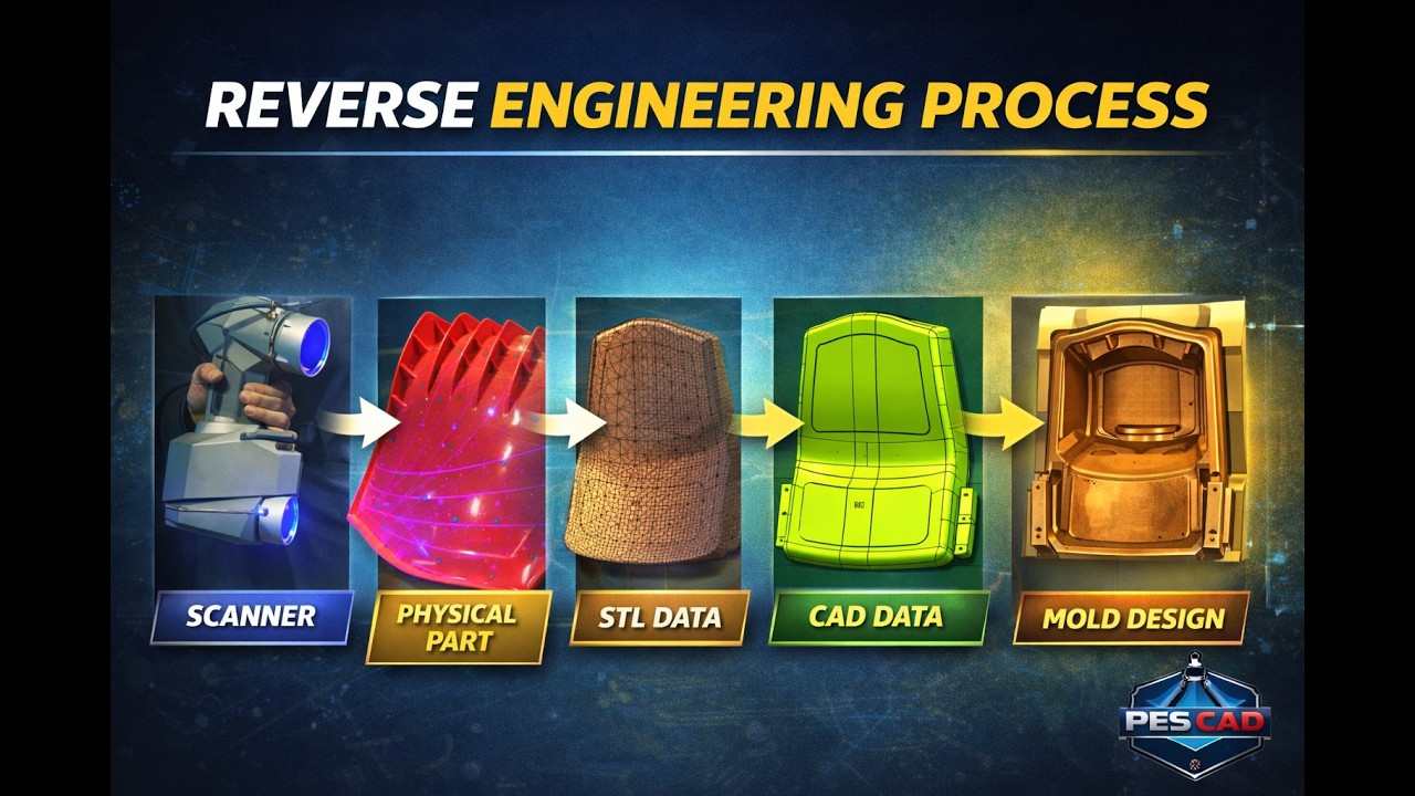 Scan to Mold Design 🔥 Complete Reverse Engineering Process | Scanner → STL → CAD → Mold