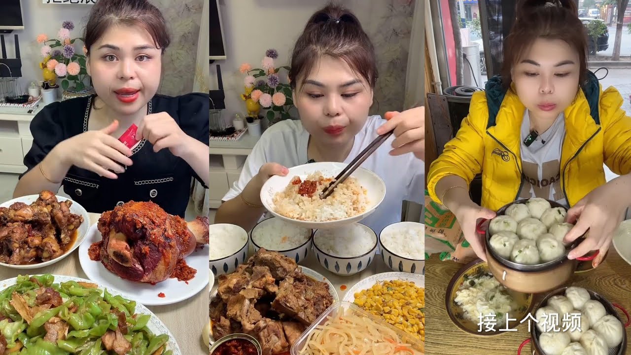 Mukbang #: Eat pig brain belly pork, Fried skewers #noodles #yummy #dinner #foodie