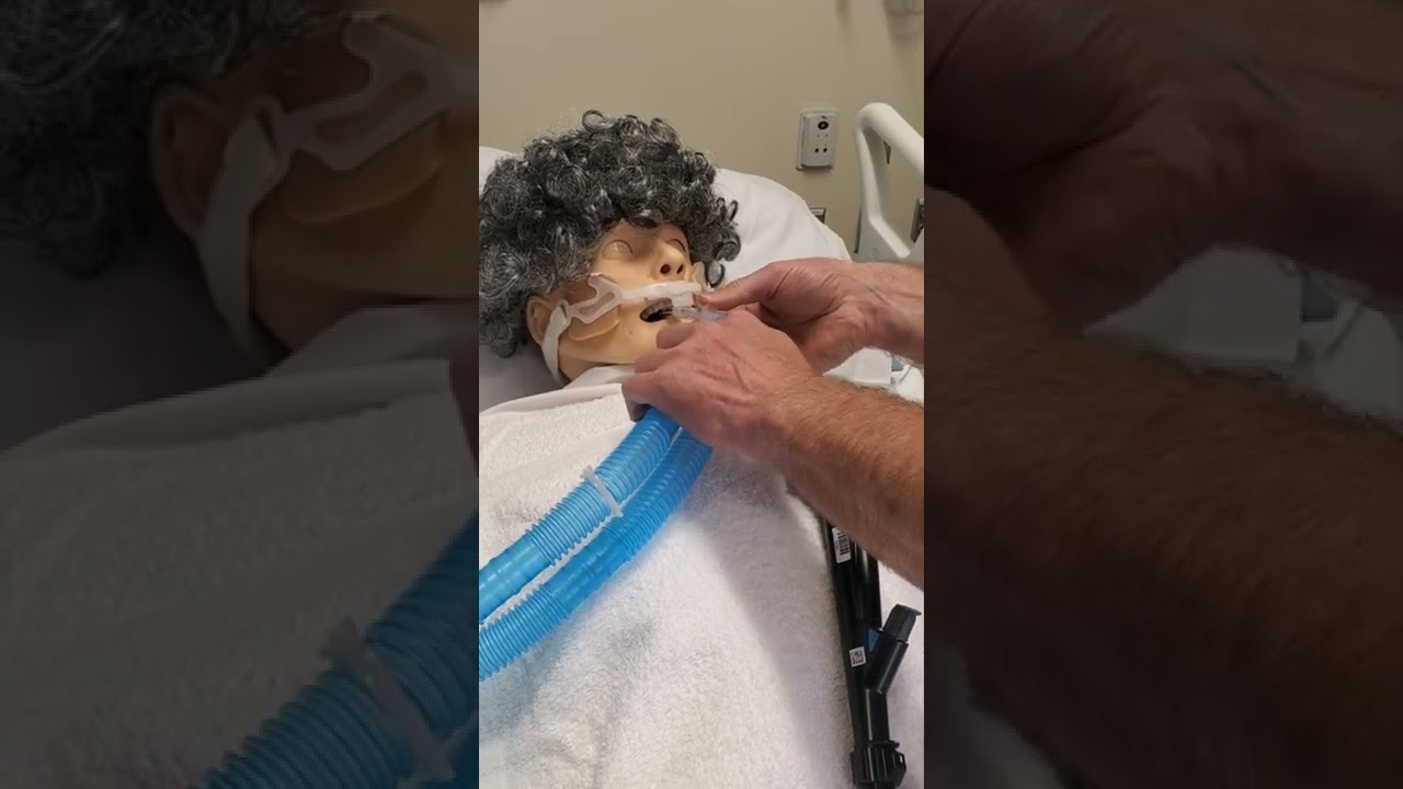 Emergent bronchoscopy set up, intubated patient