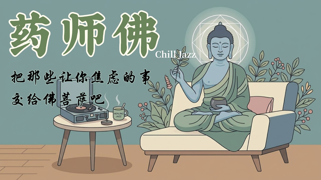 治愈精神内耗听《药师佛心咒》| 像喝一杯温热咖啡，暖心又解压 | 消灾延寿·守护健康平安 |柔和爵士 |陪你工作学习冥想静心 #bgm #jazz #cafelounge