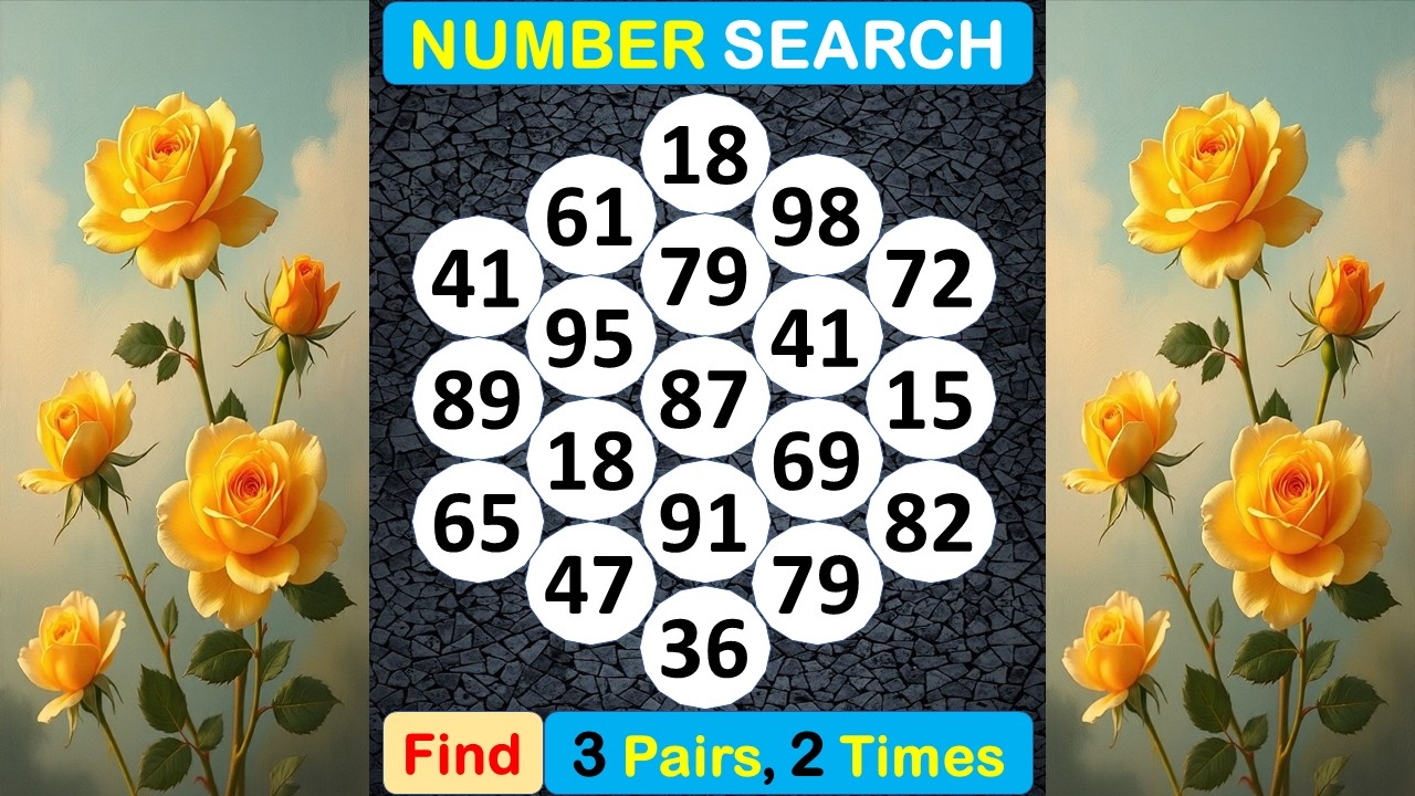 Number Search: Find Pair Numbers to Test Your Concentration #braingame #memory #puzzle #quiz -#432