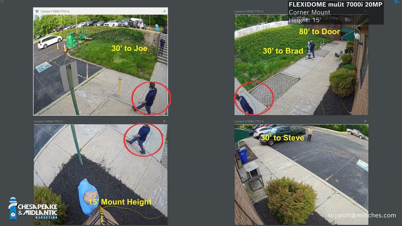 Bosch FLEXIDOME multi 7000i (IR) 20MP Corner Mount Demo with Intelligent Video Analytics (IVA)
