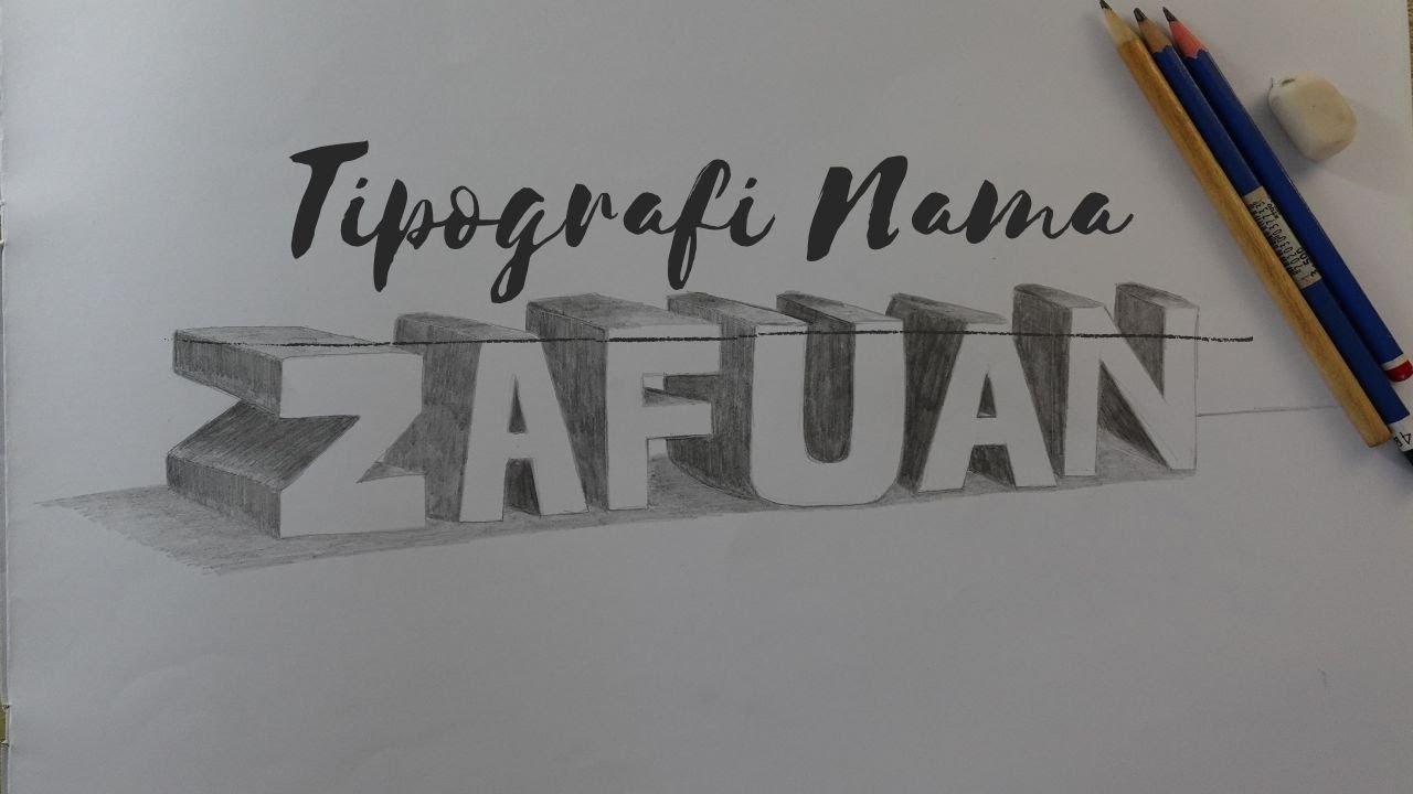 Cara Membuat Tipografi Nama (Tipografi 3D ZAFUAN)