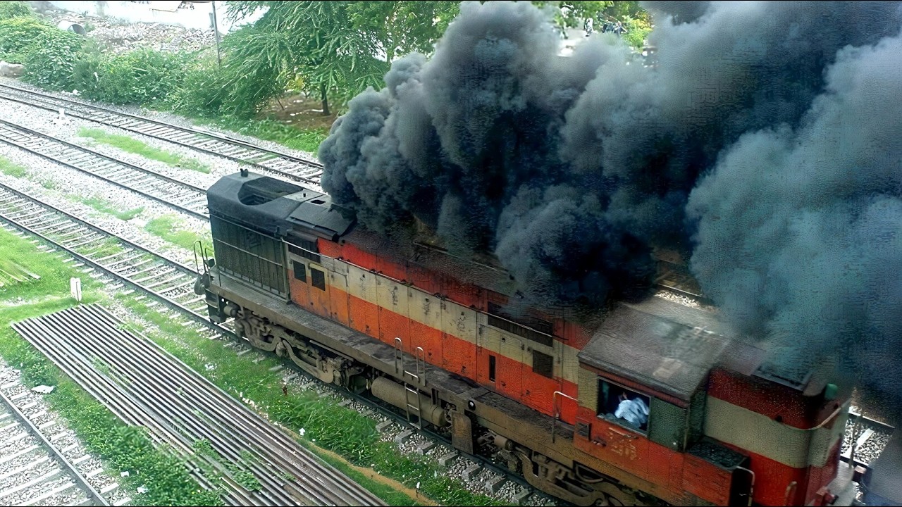 Rare Cold Start of Heavy Diesel Locomotives  Pure Engine Sound 2