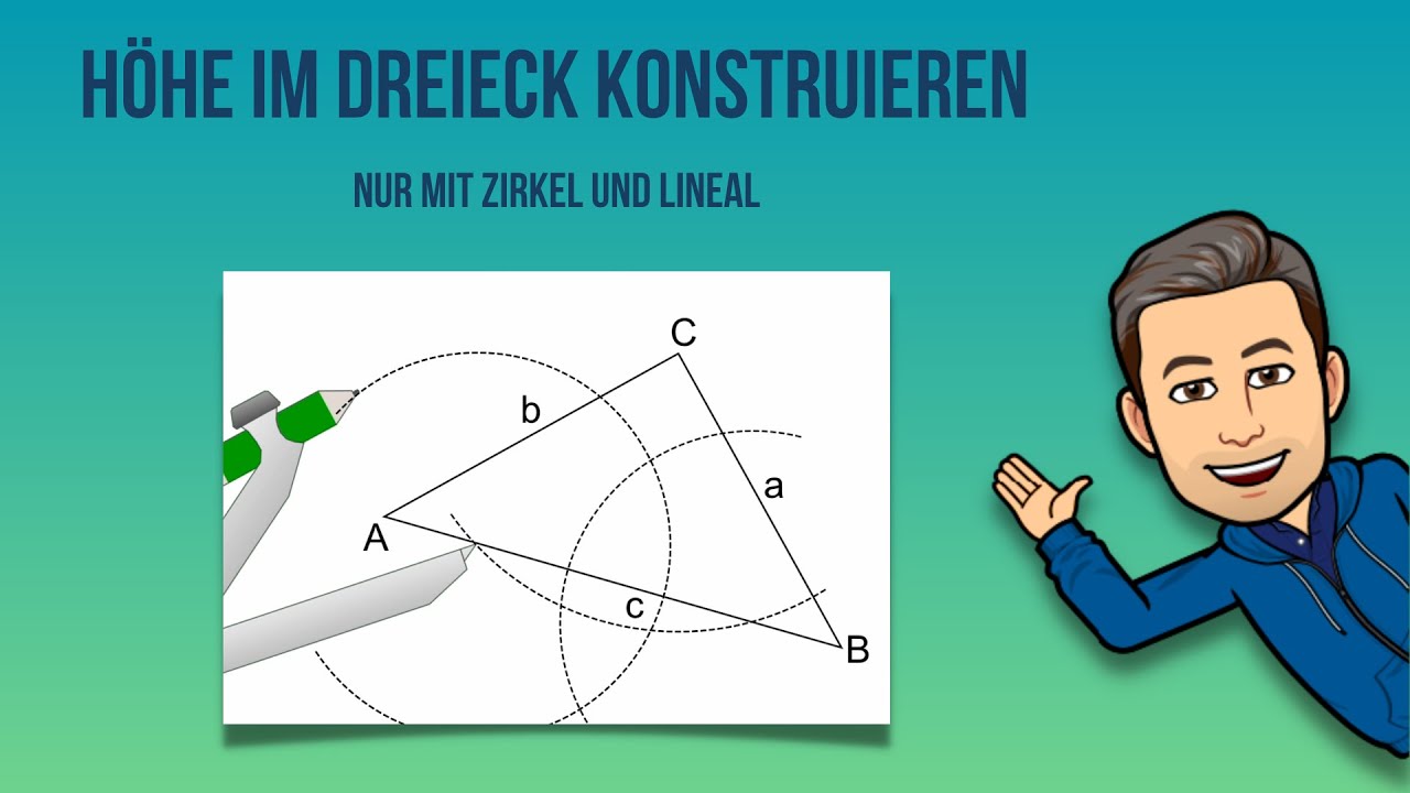 Höhe im Dreieck konstruieren mit Zirkel und Lineal