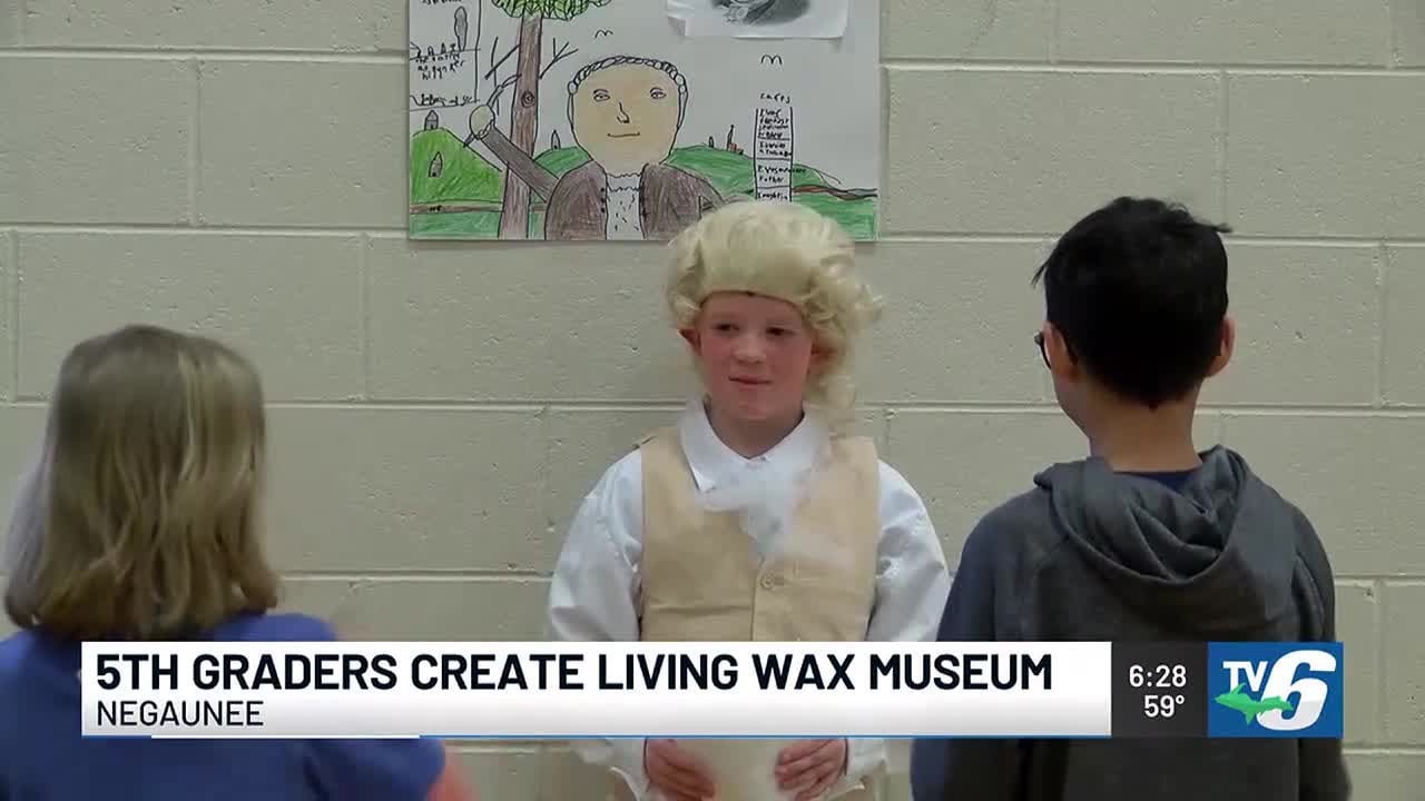 Negaunee Middle School students create living wax museum
