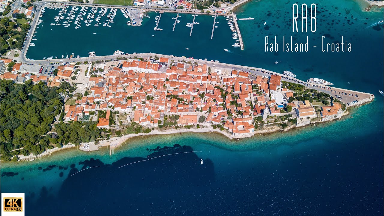 🇭🇷 4K drone video of Rab, Rab Island, Croatia.