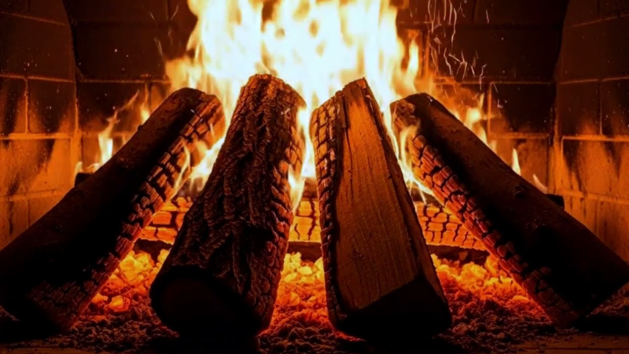 NO ADS 🔥 4K Cozy Fireplace Night – Perfect Sleep Sounds