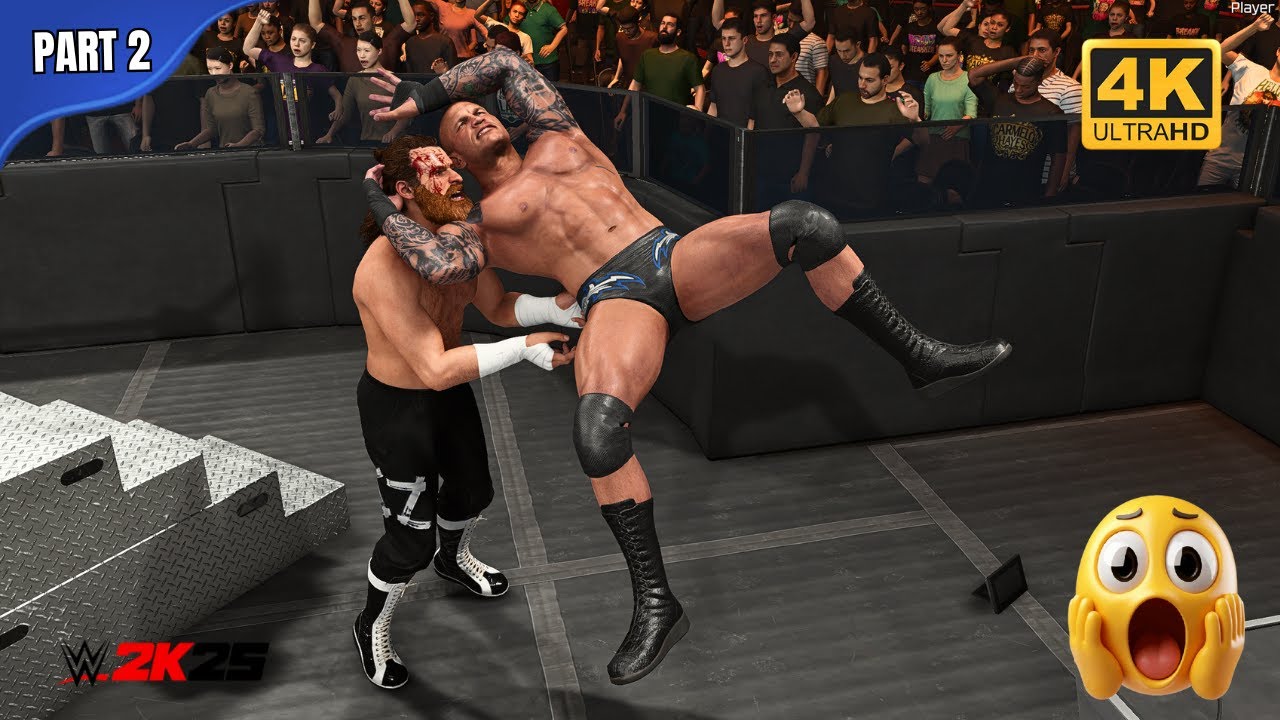 WWE 2K25 Gameplay Featuring The Rock vs CM Punk vs Randy Orton vs Sami Zayn