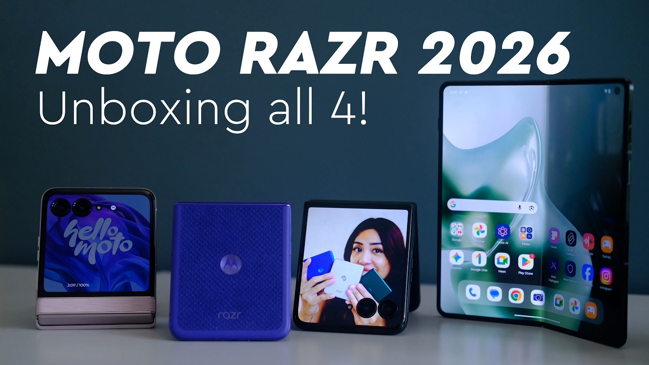 Я распаковал ВСЕ 4 новых складных смартфона Motorola (серия Moto Razr 2026!)