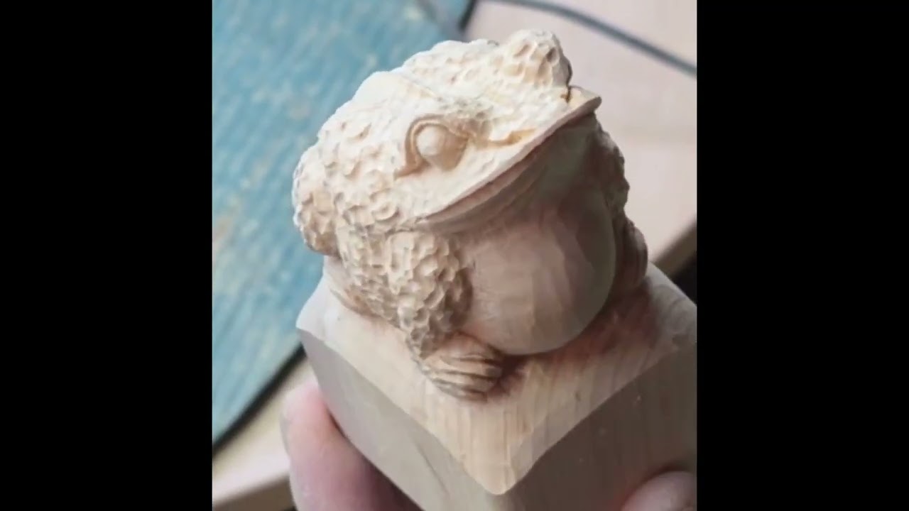 두꺼비 조각 낙관 #나무조각#woodworking#목공예#새벽공예