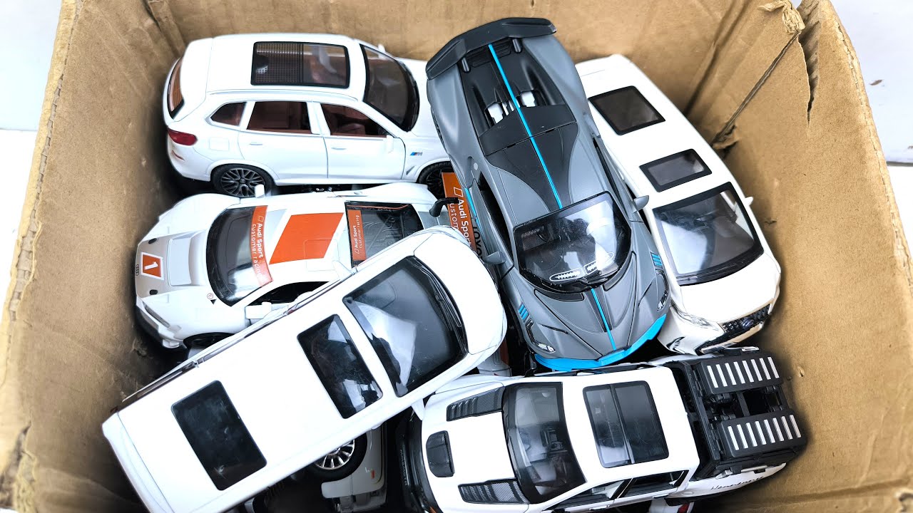 Box Full of Model Cars -Mazda Mx5, Koenigesgg Jesko, Lamborghini Scv12, Byd Yang Wang U8, Toyota Car