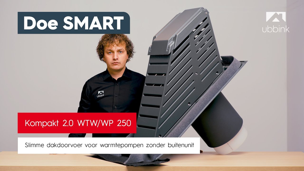 Ubbink Kompakt 2.0 WTW/WP 250 - Slimme dakdoorvoer voor warmtepompen zonder buitenunit