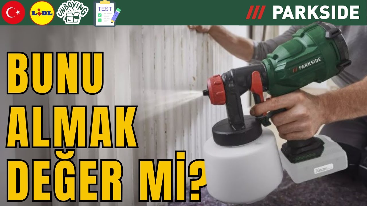 AKÜLÜ BOYA PÜSKÜRTÜCÜ  Parkside PFSA 20-Li B2 TÜRKÇE TURKISH LIDL