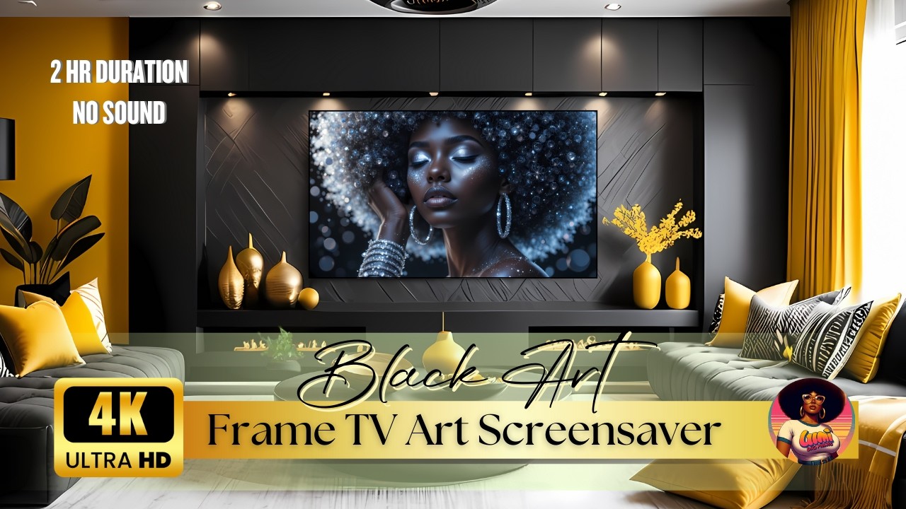 BLACK Diamond Afro Afrocentric WALL ART | 4k Frame TV Art | 2HR | #tvart #frametvart #framedart #4k