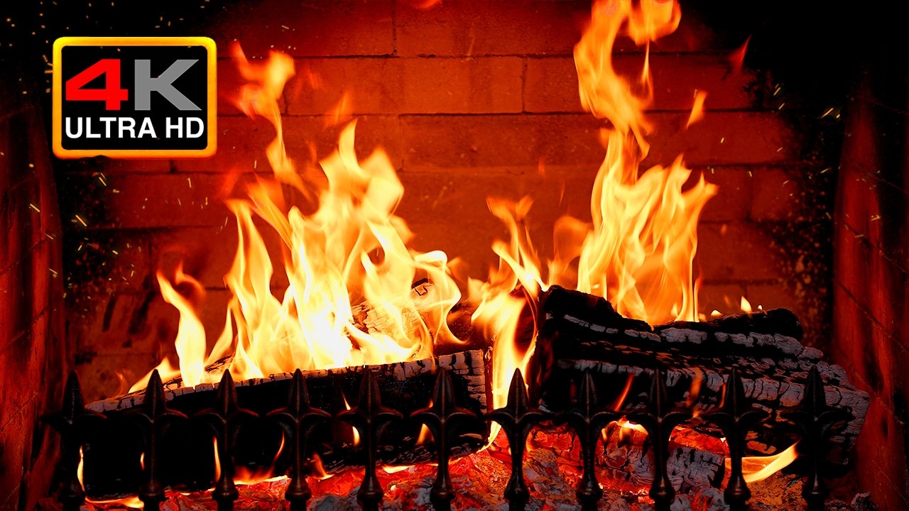 🔥 Уютный камин 4K (12 ЧАСОВ) | Теплое потрескивание огня | Home Ambience: