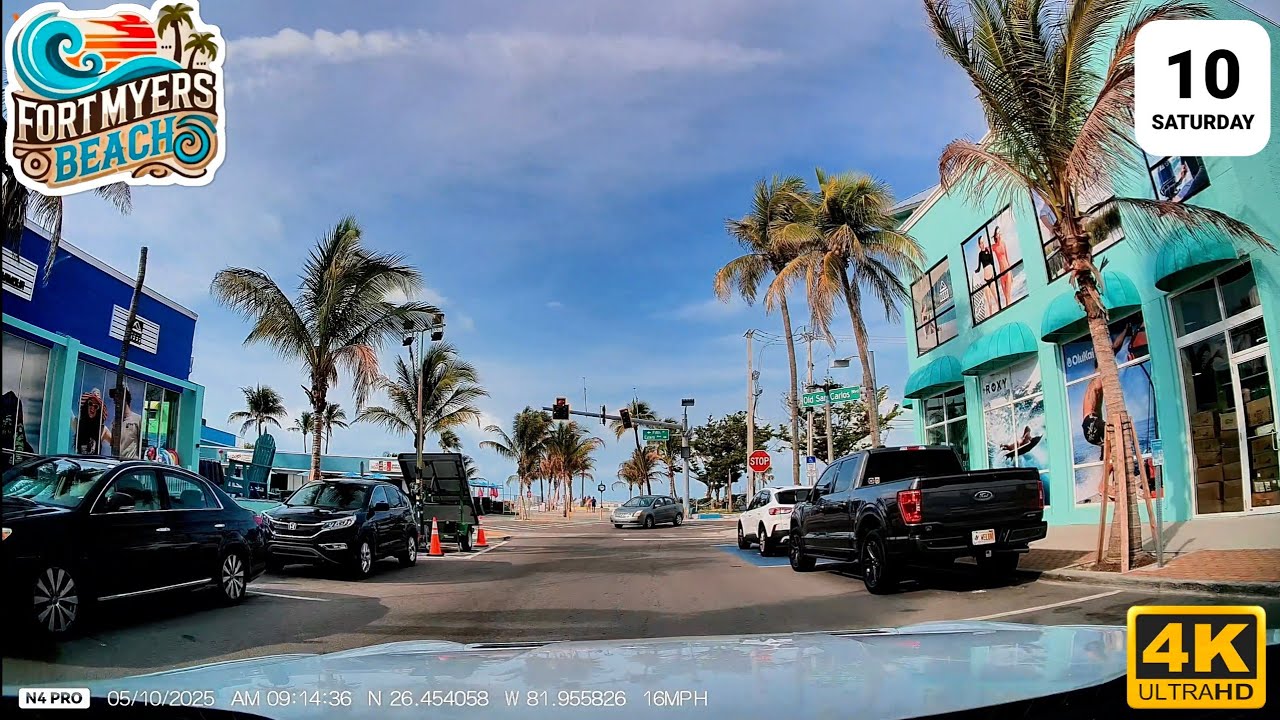 Fort Myers Beach Today Driving Entire Island South To North 4K HD 5/10/25 Vantrue Dashcam