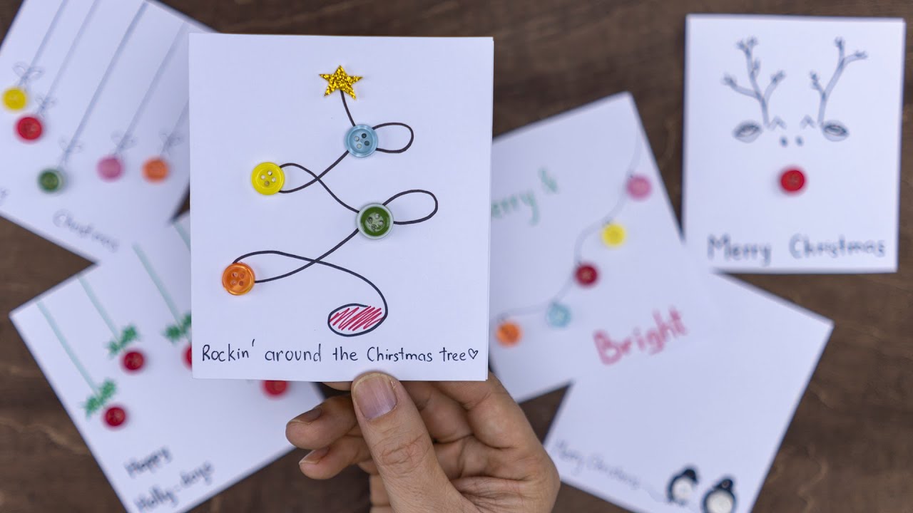 Easy Christmas Card | Easy Christmas Card to Make | 6 Easy Christmas Card Ideas