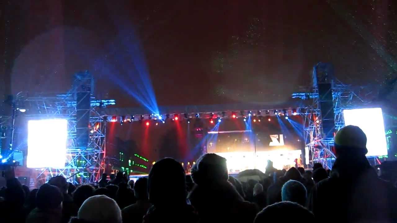 Ko&scaron;ice - EHMK 2013 - Veľk&aacute; otv&aacute;racia - sveteln&aacute; show na Hlavnej ulici, 20.1.2013