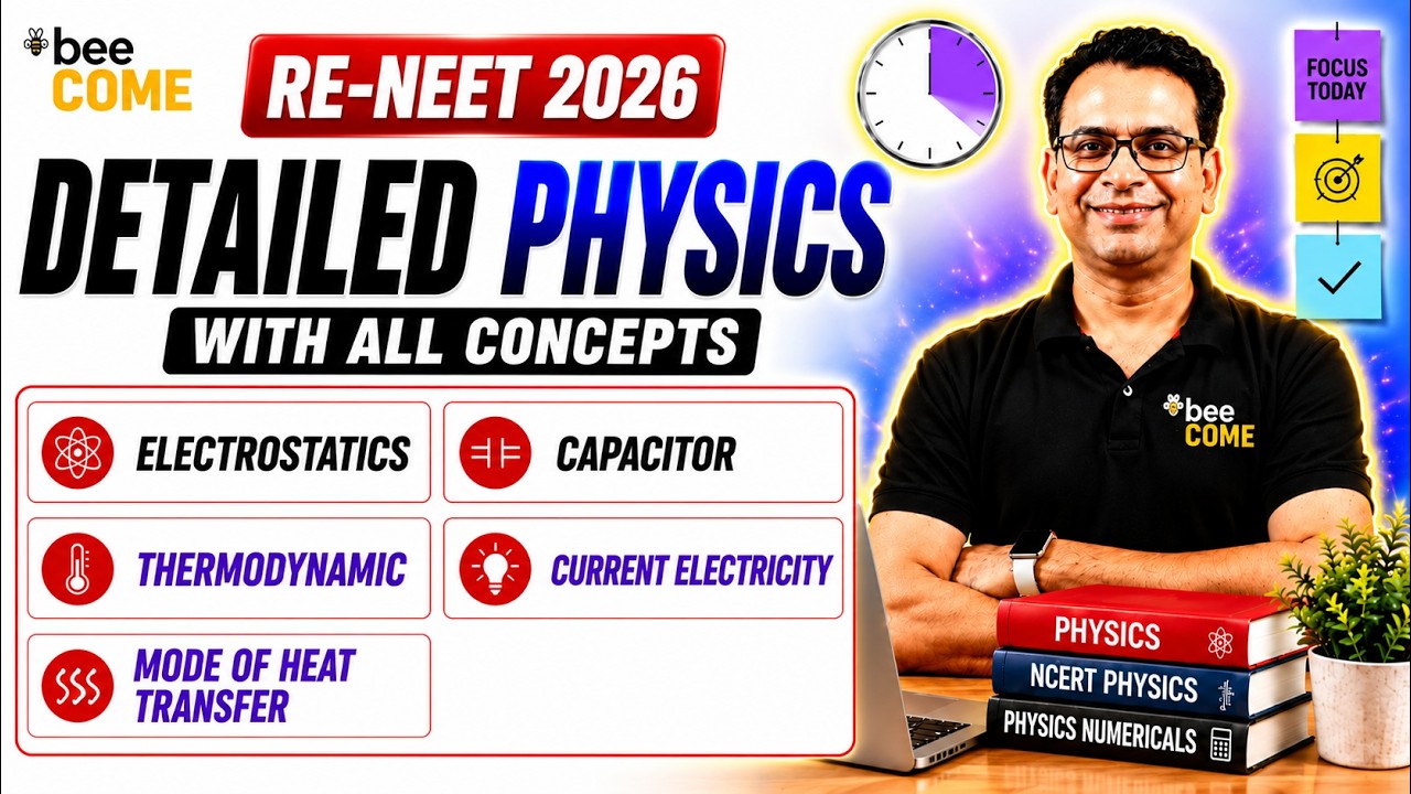🔥 #3 Detailed Physics Marathon for RE-NEET 2026 | Complete Concepts & Questions | beecome