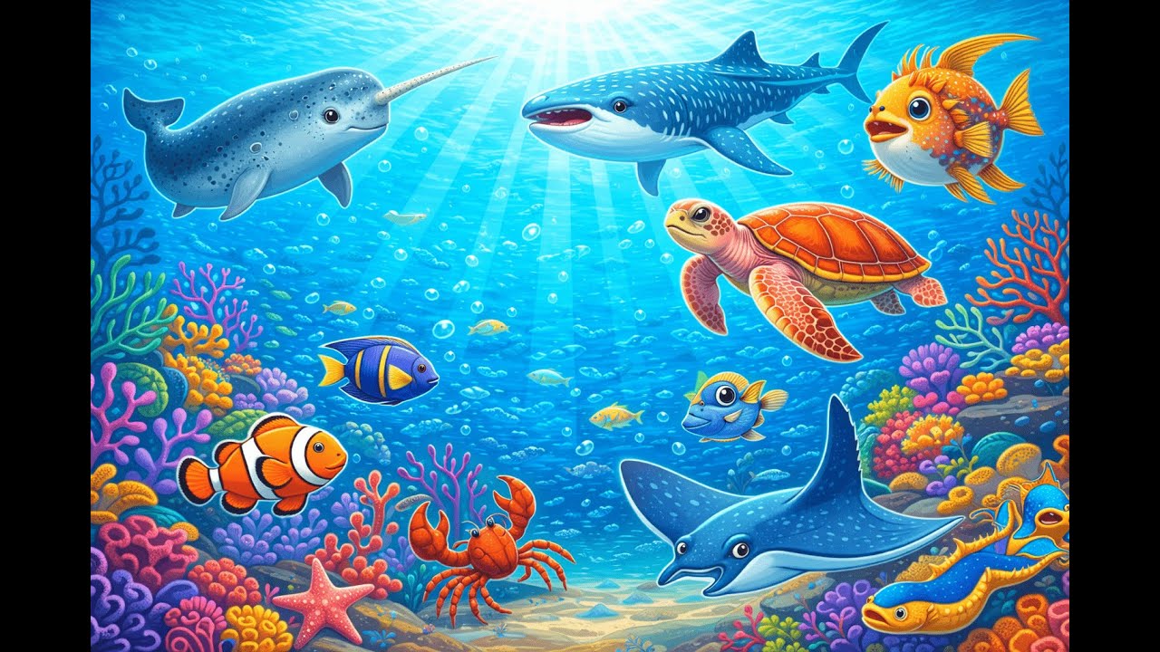 100 Animal Sounds for Kids – Octopus, Squid, Jellyfish, Crab Compilation