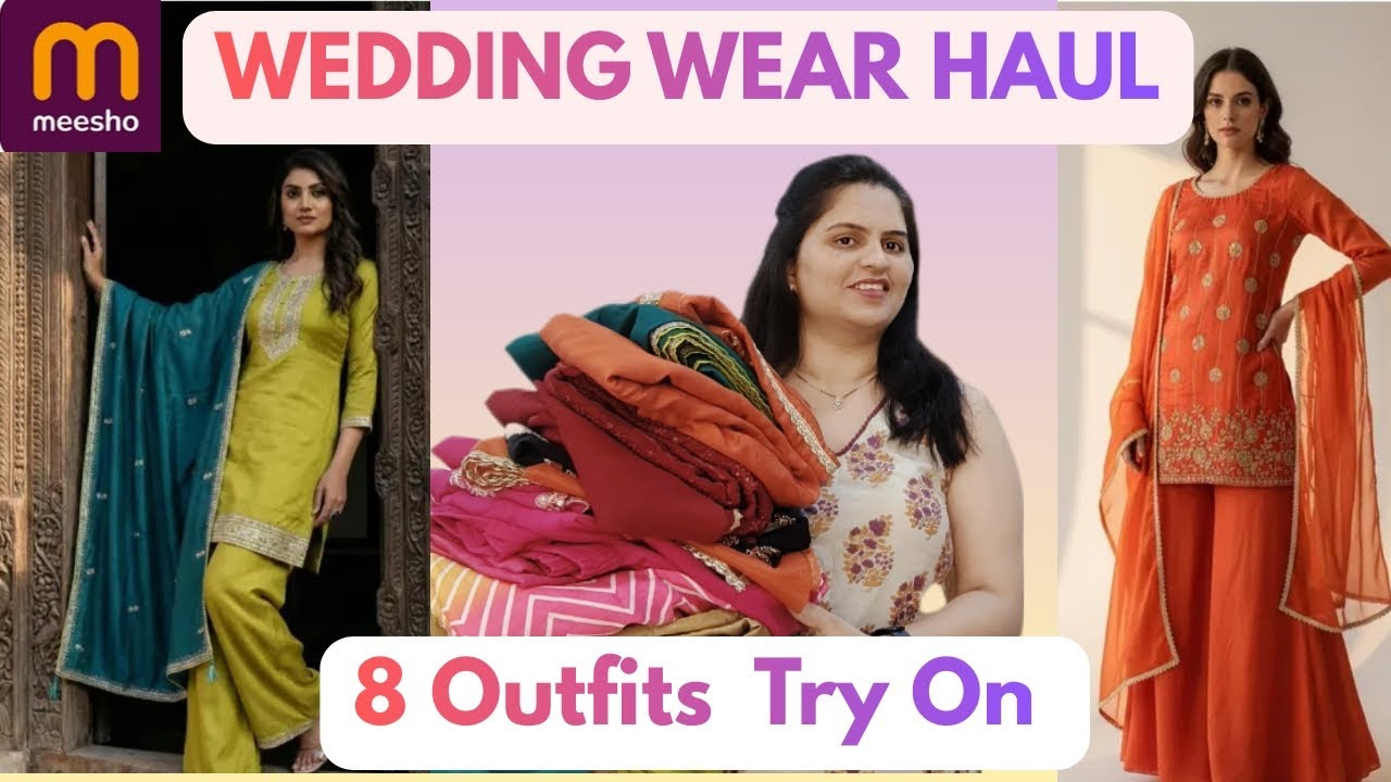 Meesho Wedding Wear Haul ✨ Anarkali, Sharara & Palazzo Kurta Sets|Affordable Wedding Guest Outfits💕