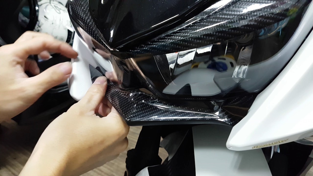 【無名彩貼】 YAMAHA Force 155 高仿真下巴罩卡夢貼 - 直上款 簡易施工方式