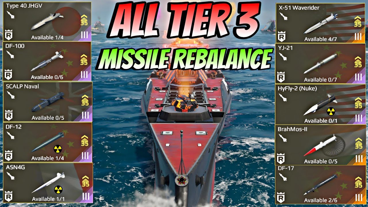 All Tier 3 Missile After Rebalance Update🔥- Modern Warships