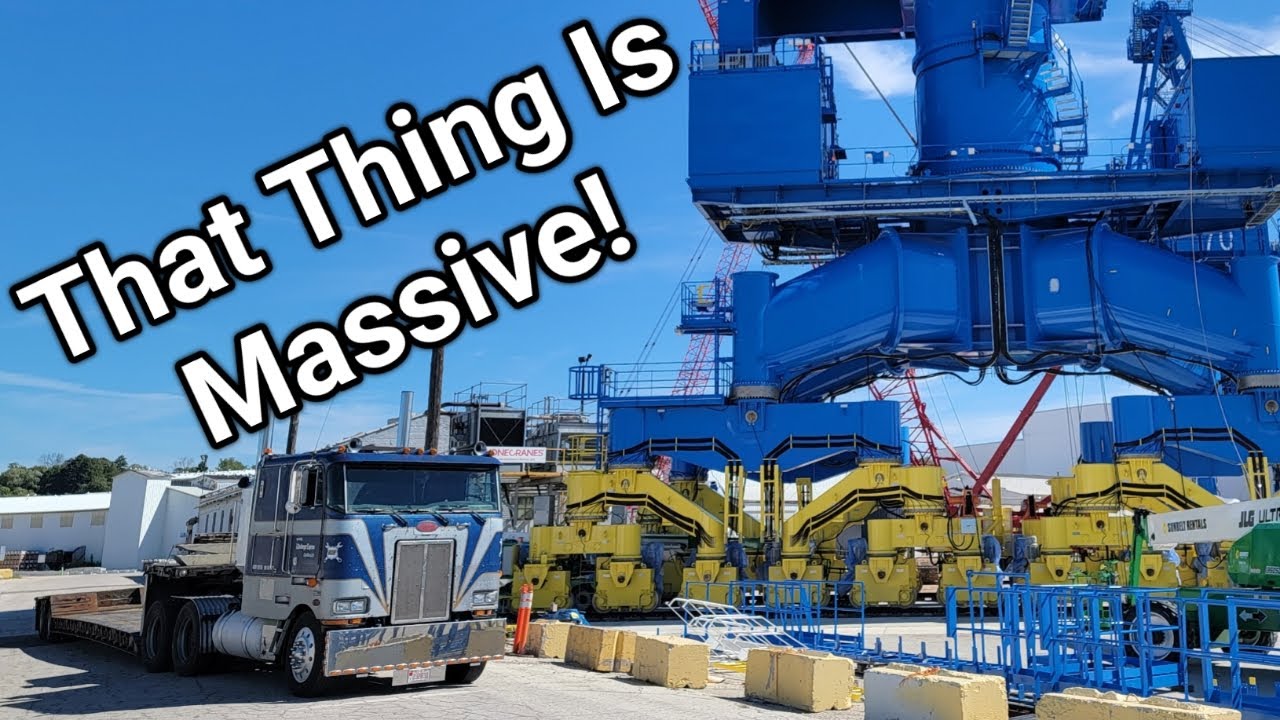 Cabover Peterbilt Hauling HUGE Crane Parts