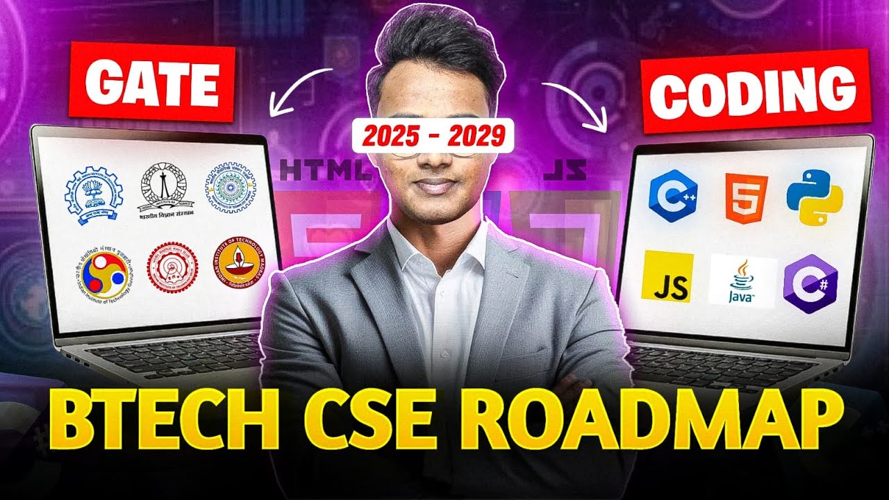 B.Tech 4-Years Complete Roadmap | Placement, Coding, DSA, GATE & AI/ML (Tier-3 to IIT/Top Jobs)
