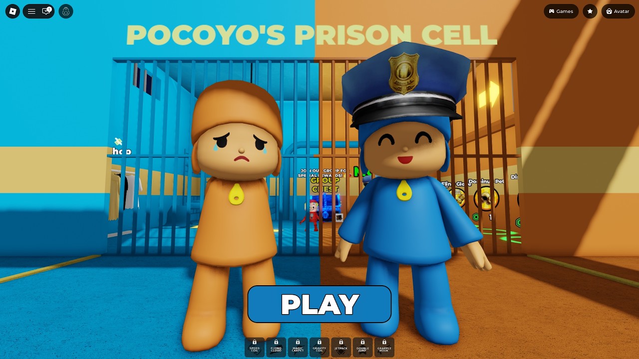 ESCAPE FROM POLICE POCOYO VS PRISONER POCOYO PRISON RUN OBBY
