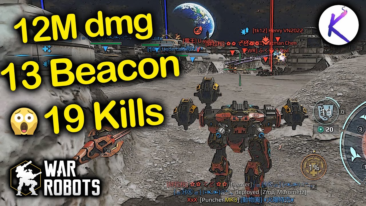 19 kills Angler Mars Seraph War Robots gameplay WR new Robot 8.5