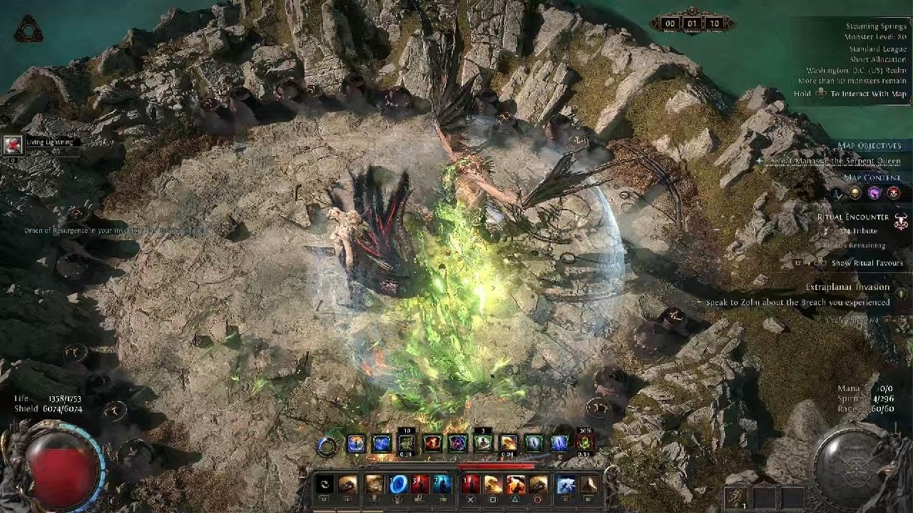 0.4 PoE 2 T16 Automated Power Charges Shaman Rend Flame Breath Wyvern Build - Lightsaber Dragon