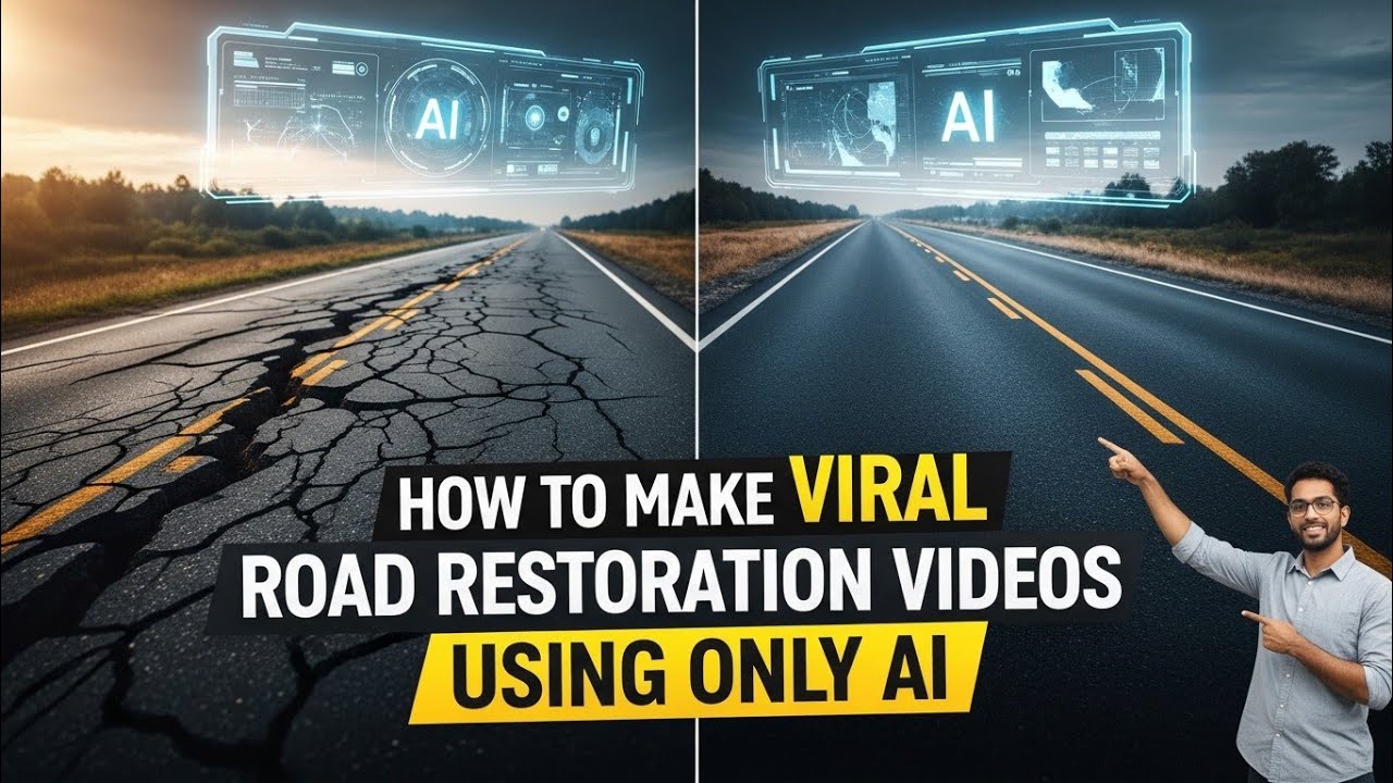 How to Make Viral Road Restoration Videos Using ONLY AI